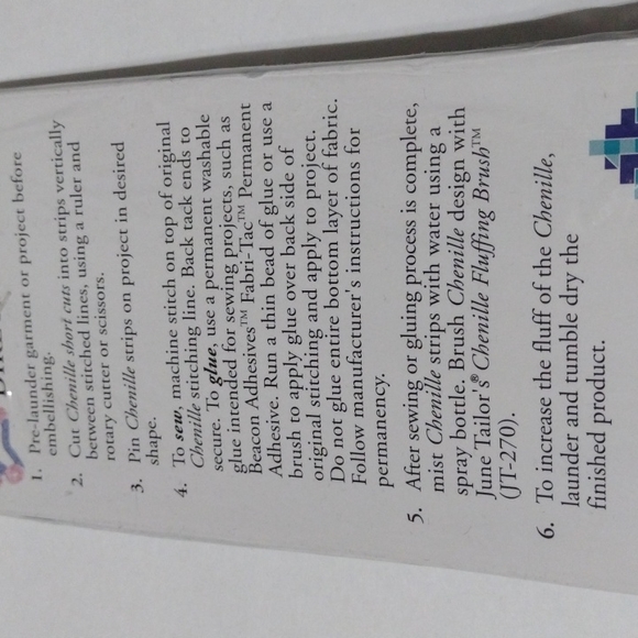 5/$20 Navy Chenille Shortcuts June Tailor JT219 - Picture 4 of 4